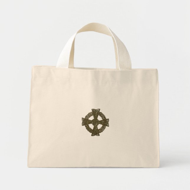 Celtic Cross Irish Art History Collection Mini Tote Bag (Front)