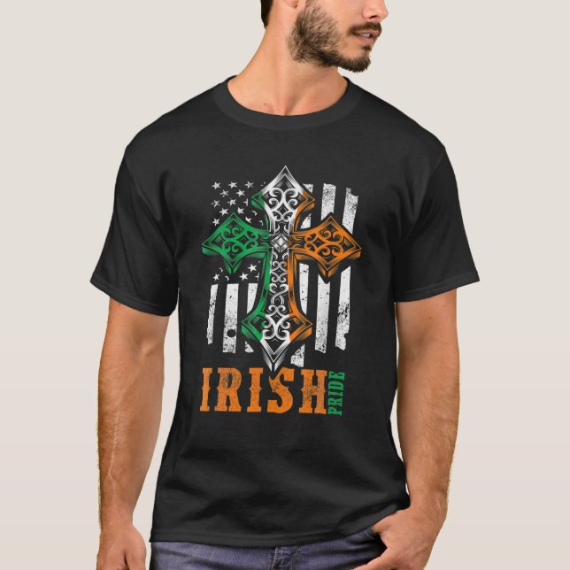 Celtic Cross Irish Pride Saint Patrick's Day T-Shirt (Front)