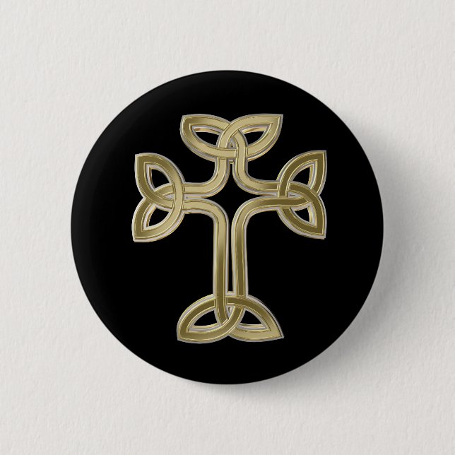 Celtic cross knot 6 cm round badge (Front)