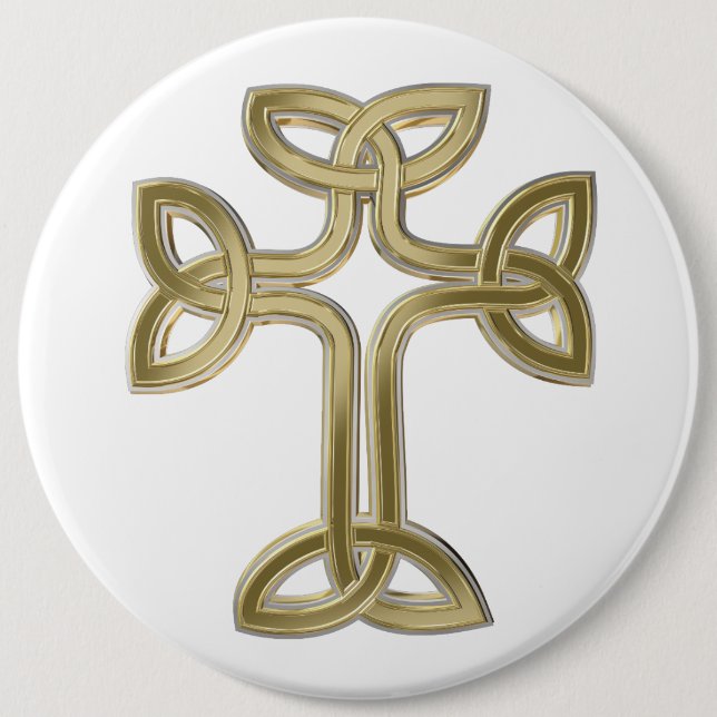 Celtic cross knot 6 cm round badge (Front)