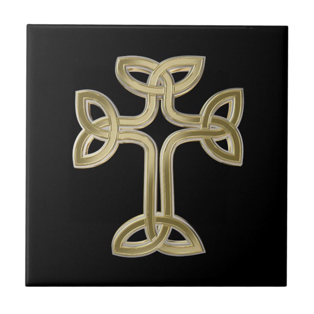 Celtic cross knot ceramic tile (Front)