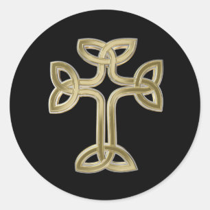 Celtic cross knot classic round sticker