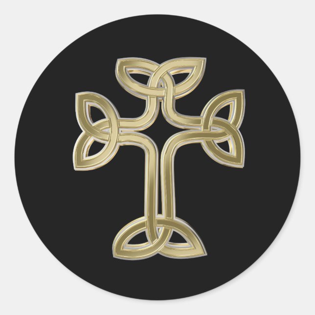 Celtic cross knot classic round sticker (Front)
