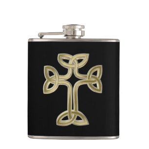 Celtic cross knot hip flask