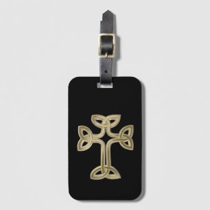 Celtic cross knot luggage tag