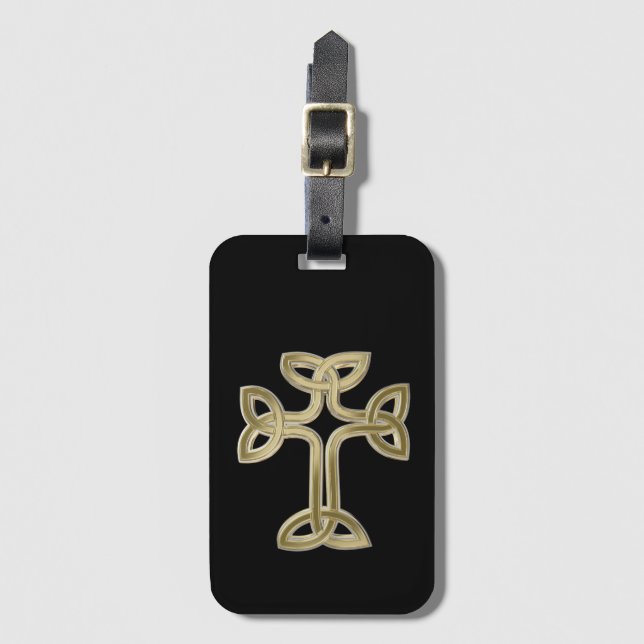 Celtic cross knot luggage tag (Front Vertical)
