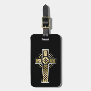 Celtic cross luggage tag