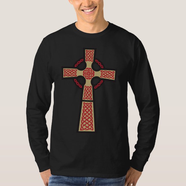 Celtic Cross Men's Long Sleeve Shirt (Front)