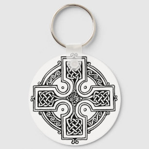 Celtic cross pattern key ring