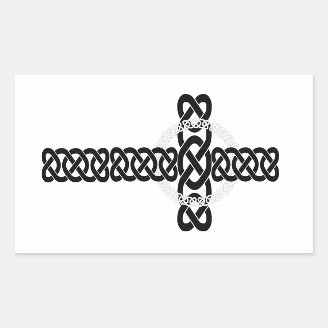Celtic Cross Rectangular Sticker (Front)