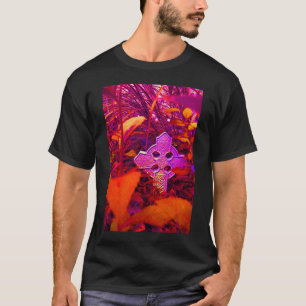 Celtic cross red hue tee