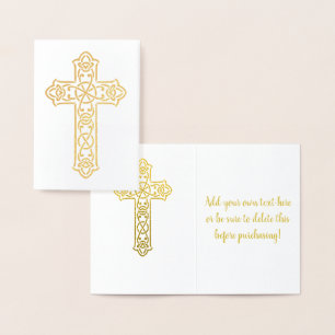 Celtic Cross Religious Foil Card