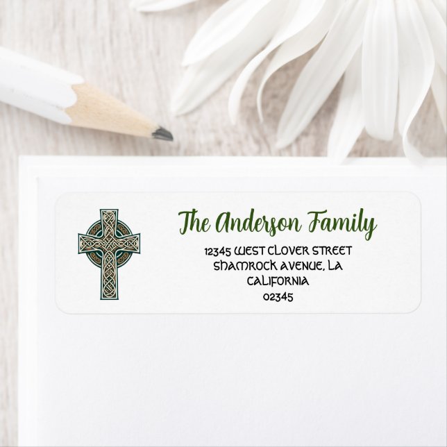 Celtic Cross Return Address Label (Insitu)