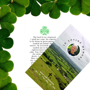 Celtic Cross Shamrock Irish Funeral Prayer Business Card