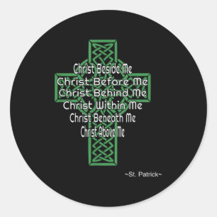 Celtic Cross Shirt St Patrick's Prayer Christian Classic Round Sticker