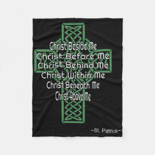 Celtic Cross Shirt St Patrick's Prayer Christian G Fleece Blanket