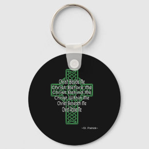Celtic Cross Shirt St Patrick's Prayer Christian Key Ring
