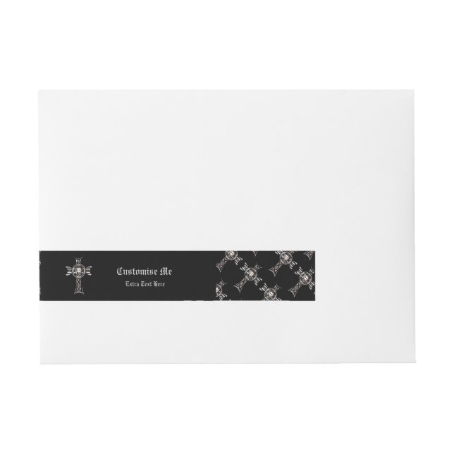 Celtic Cross & Skull (Silver) Wraparound Address Label (Front)