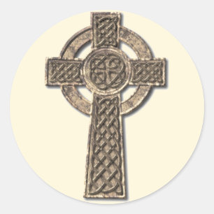Celtic Cross - Stone Classic Round Sticker