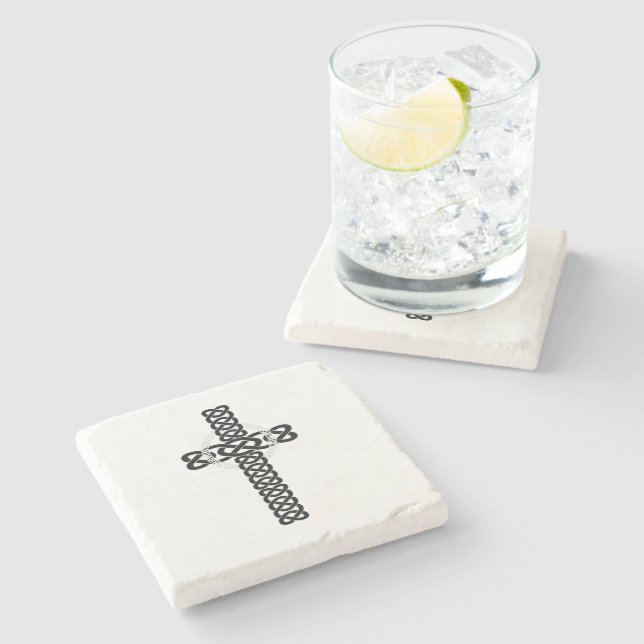 Celtic Cross Stone Coaster (Side)