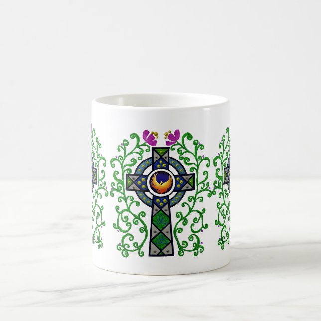 Celtic Cross, Sun and Phoenix Coffee Mug (Center)