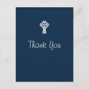 Celtic Cross Thank You Card - Boy Baptism