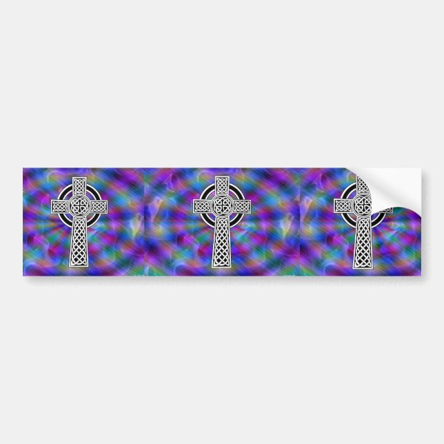 celtic cross wave bumper sticker (Front)