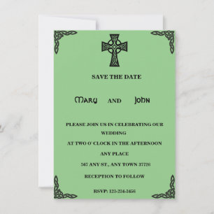 Celtic Cross Wedding Invitation