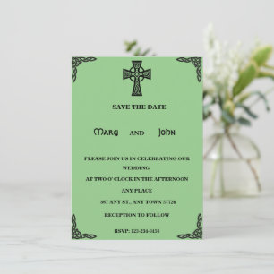 Celtic Cross Wedding Invitation