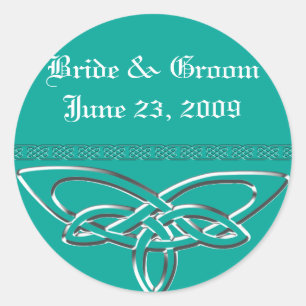 Celtic Cross Wedding Set Classic Round Sticker