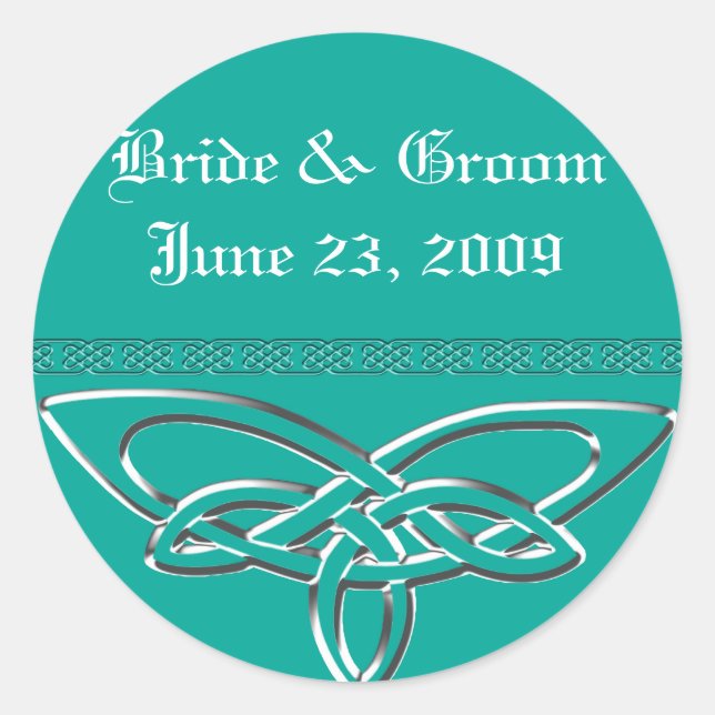 Celtic Cross Wedding Set Classic Round Sticker (Front)