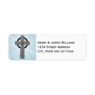 Celtic Cross with Rays of Light Return Address Label