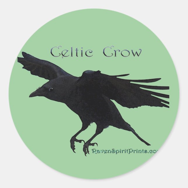 CELTIC CROW Collection Classic Round Sticker (Front)