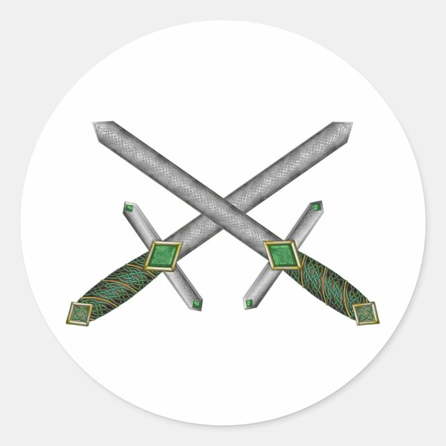 Celtic Daggers Classic Round Sticker (Front)