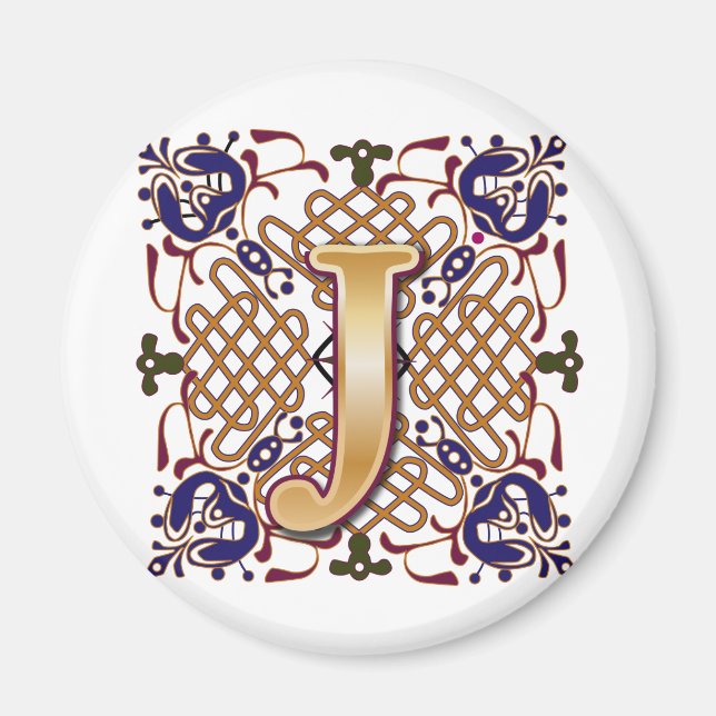Celtic Design Letter J Magnet (Front)