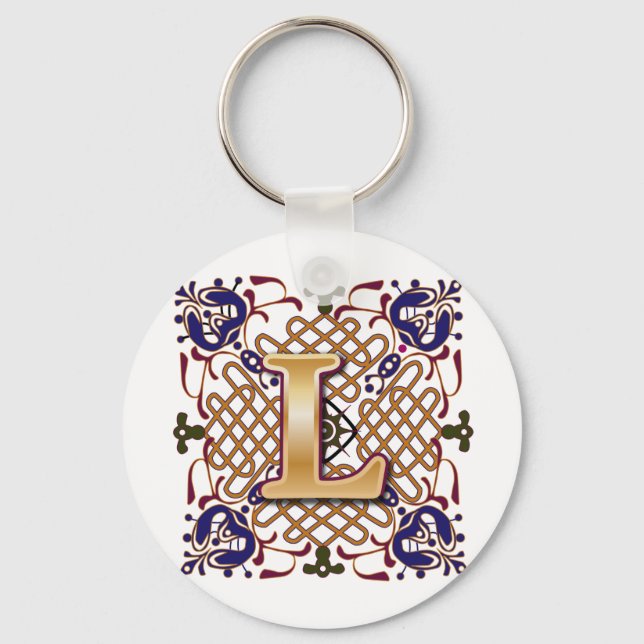 Celtic Design Letter L Key Ring (Front)