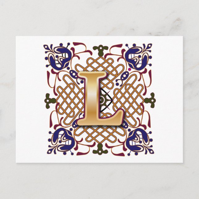 Celtic Design Letter L Postcard (Front)