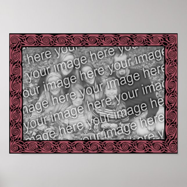 Celtic Design Plum Frame Add Your Photo  Poster (Front)