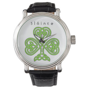 Celtic Design Shamrock St. Patrick's Day Slainte  Watch