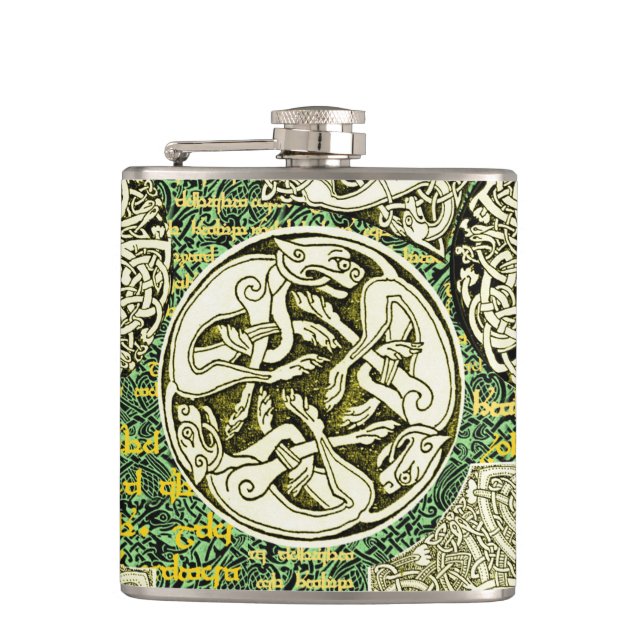 Celtic Dogs Flask (Front)