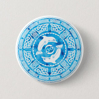 Celtic Dolphin 6 Cm Round Badge