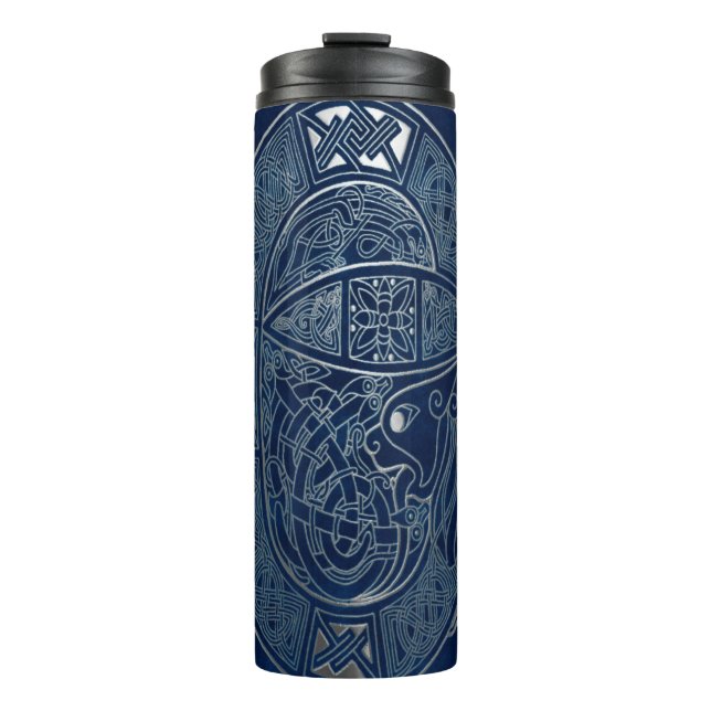 Celtic Dragon Blue Thermal Tumbler (Front)
