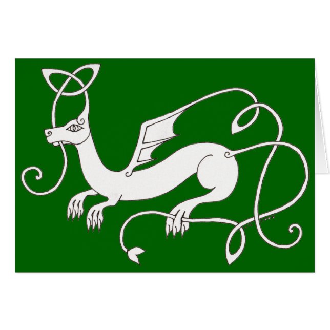 Celtic Dragon card (green) (Front Horizontal)