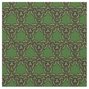 Celtic Dragon Chain in Dark Green Fabric