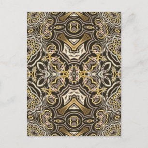 Celtic Dragon Delight Kaleidoscope Mandala Postcard