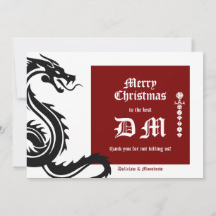 Celtic Dragon DND RPG DM Gamer Christmas  Holiday Card