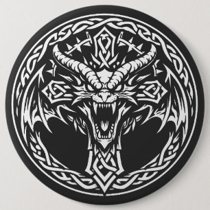 Celtic Dragon Emblem by BurnsInHell 6 Cm Round Badge