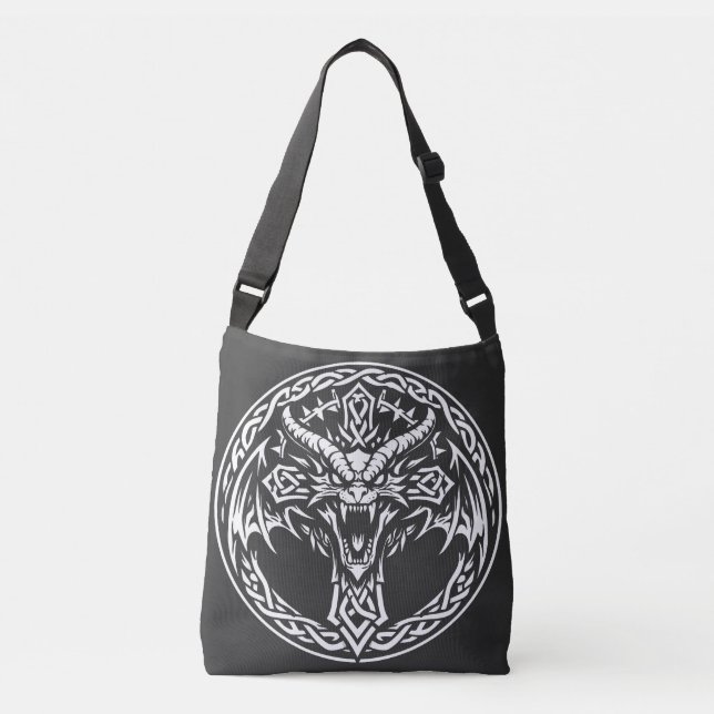 Celtic Dragon Emblem by BurnsInHell Crossbody Bag (Front)