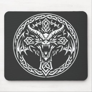 Celtic Dragon Emblem by BurnsInHell Mouse Pad