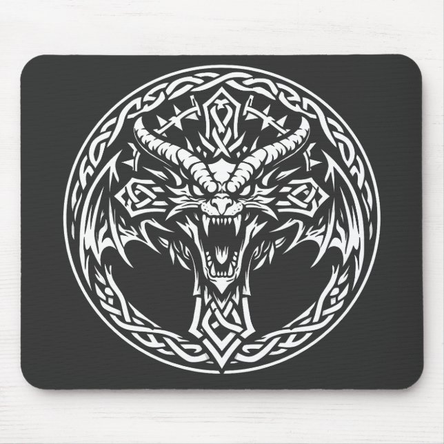 Celtic Dragon Emblem by BurnsInHell Mouse Pad (Front)